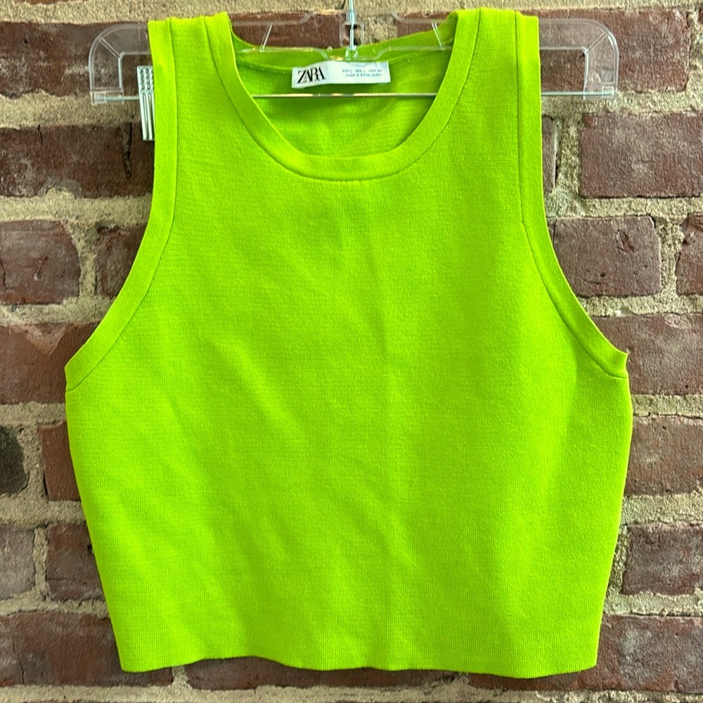 Zara 'summer Brat color - knit crop top